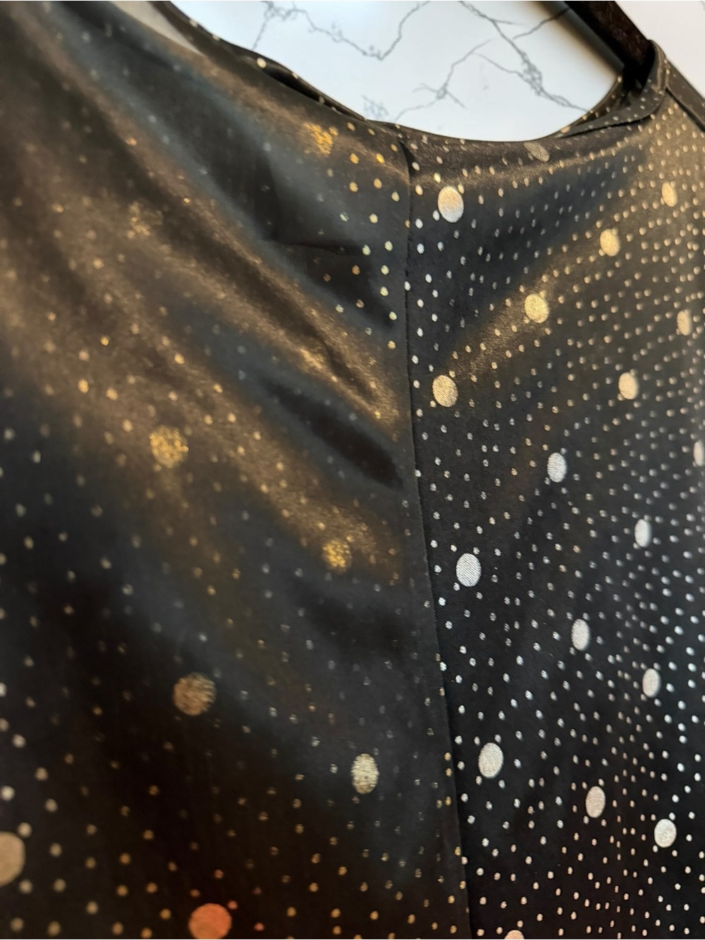 Women's Black Polka Dot Short Sleeve Blouse Bentley - Picture 9 of 10
